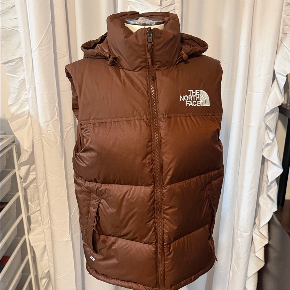 North Face Womens Large Brown Vintage 96 Retro Nuptse Puffer Vest S